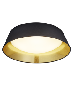 Ponts Μοντέρνα Υφασμάτινη Πλαφονιέρα Οροφής με Ενσωματωμένο LED σε Μαύρο χρώμα 45cm Trio Lighting R62871879
