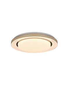 Atria Κλασική Πλαστική Πλαφονιέρα Οροφής με Ενσωματωμένο LED σε Μαύρο χρώμα 38cm Trio Lighting R67041032