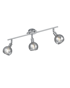 Σποτ Τρίφωτη Ράγα 3xE14 L58cm Ασημί Χρώμα Trio Lighting Brest R80593006