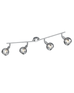 Σποτ Τετράφωτη Ράγα 4xE14 L85cm σε Ασημί Χρώμα Trio Lighting Brest R80594006