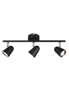 Σποτ Τρίφωτη Ράγα Μαύρο Ματ 48cm LED 3x3,5w 3000K 3x400lm Trio Lighting Toulouse R82123132