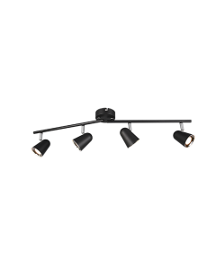 Σποτ Τετράφωτη Ράγα Μαύρο Ματ 78cm LED 4x3,5w 3000K 4x400lm Trio Lighting Toulouse R82124132