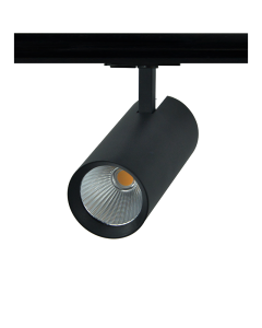 SAND BLACK LED TRACK LUMINAIRE 27W 4000K 1-PHASE 36° 3150LM 230V AC Ra80 Φ74*170MM 5YRS ACA SOLINE2740B2