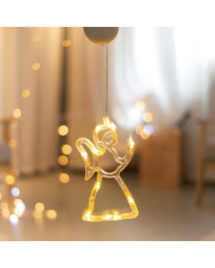 "WINDOW PLASTIC ANGEL" 10 LED ΛΑΜΠΑΚΙΑ WW ΜΠΑΤ. (3ΧΑΑΑ) IP20 12X20.5CM ACA X04151108