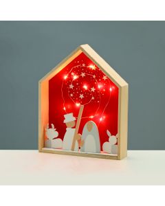 WOODEN HOUSE  10 LED ΛΑΜΠ ΚΑΛΩΔΙΟ ΧΑΛΚΟΥ ΘΕΡΜΟ ΣΤΑΘΕΡΟ ΜΠΑΤ (2ΧΑΑA) 20*4,5*25cm IP20 ACA X0511126