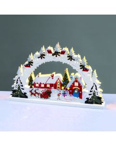WOODEN HOUSE 15 LED ΛΑΜΠ ΘΕΡΜΟ ΣΤΑΘΕΡΟ ΜΠΑΤ (2ΧΑΑA) 30*5*19cm IP20 ACA X05151131
