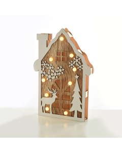 "PLYWOOD HOUSE" 9 LED WW Λ/ΚΙΑ ΜΠ/ΡΙΕΣ (2AA) IP20 19X4X29CM ACA X0591106