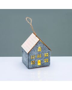 FELT HOUSE WOODEN ROOF ΓΚΡΙ 1 MINI LED ΔΙΑΚ ΘΕΡΜΟ ΛΑΜΠ ΜΠΑΤ 3*AG10 (ΣΥΜΠΕΡΙΛΑΜΒΑΝΕΤΑΙ) 8*8*9,6cm ACA X06119257