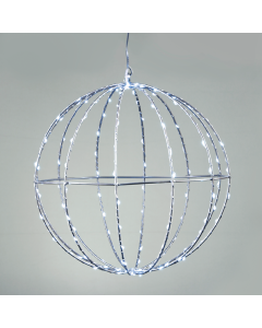 "D30CM SILVER BALL" 144 ΜΙΝΙ LED ΛΑΜ, CW, ΑΣΗΜΙ ΚΑΛΩΔ. ΧΑΛΚΟΥ,ΑΝΤΑΠΤ.(4.5VDC),IP44, 3M ΔΙΑΦ ΚΑΛ ACA X0614424226