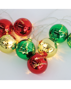 XMAS PLASTIC BALL,10 LED ΛΑΜΠ. ΣΕΙΡΑ,ΜΠΑΤ. (2xAA),WW,IP20,150+30cm ΚΑΛ. ΤΡΟΦ. ACA X07101162