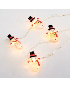 "SNOWMAN" 15 MINI LED ΛΑΜΠΑΚ. ΣΕΙΡΑ, WW, ΑΣΗΜΙ ΚΑΛΩΔ. ΧΑΛΚΟΥ, MΠΑΤ. (2ΑΑ),IP20, 140+30CM ΔΙΑΦ ΚΑΛ ACA X07151102