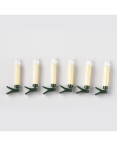 "6 WHITE MINI CLIPS CANDLES", 6*1  LED ΛΑΜΠ. ΜΠΑΤ. (6*AAA), WW,IP20, φ1.5X10.5cm ACA X0761121