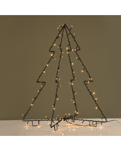 "METAL FOLDABLE TREE", 74 LED ΛΑΜΠ. ΣΕΙΡΑ WW ΑΝΤΑΠ(3.5V)ΣΤΑΘ. ΜΑΥΡΟ ΚΑΛ.IP44 55Χ65CM, 4Μ ΚΑΛ ΤΡΟΦ ACA X07751446