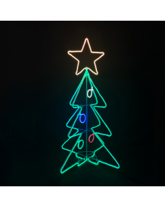 3D CHRISTMAS TREE 1000 LED ΔΙΠΛΗΣ ΟΨΗΣ ΦΩΤ. 9,5m ΠΟΛΥΧΡ. ΣΤΑΘΕΡΟ IP65 75*75*130cm 1,5m ΚΑΛ. ACA X081000359