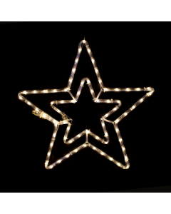 "DOUBLE STARS" 60 LED ΣΧΕΔΙΟ 2.5m ΜΟΝΟΚΑΝΑΛ ΦΩΤΟΣΩΛ ΘΕΡΜΟ ΛΕΥΚΟ IP44 46cm 1.5m ΚΑΛΩΔ ACA X081811116