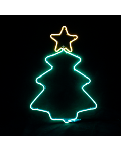 "CHRISTMAS TREE" 200 NEON LED 2m NEON DOUBLE SMD ΦΩΤ., WW + ΠΡΑΣΙΝΟ ΣΤΑΘ., IP44, 38.5X54CM, 1.5m Κ ACA X082003419