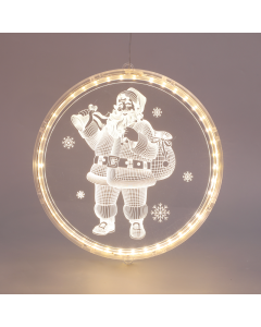 "3D ACRYLIC SANTA", 24 WW LED ΣΤΑΘ. IP20 21X21.6CM, USB ΚΑΛ. ΤΡΟΦΟΔ. ACA X08241258