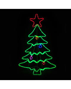 CHRISTMAS TREE 288 LED 8m ΜΟΝΟΚ.ΦΩΤ, ΠΟΛΥΧΡ. FLASH, IP65, 70X114CM, 1.5m ΚΑΛ. ACA X082883429N