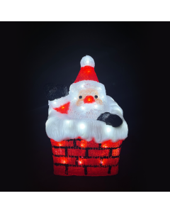 ACRYLIC CHIMNEY SANTA 50 LED ΛΕΥΚΑ IP44 23,5*23,5*35cm  30cm ΚΑΛ. ACA X08502231