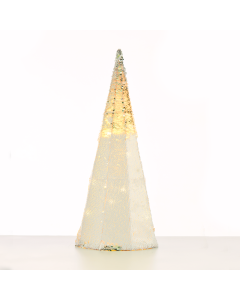 "SILVER & WHITE SEQUIN CONE TREE" 35 WW LED ΛΑΜΠ. ΜΠΑΤ. 3ΧΑΑ,IP20 Φ27.5X90CM ACA X1135117