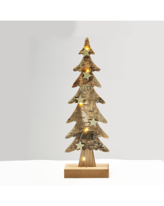 “WOODEN XMAS TREE LIGHT” KΑΦΕ ΔΕΝΤΡΟ-ΜΕΓΑΛΟ 5 LED ΛΑΜΠΑΚ ΜΠΑΤΑΡ(2xAAA) ΘΕΡΜΟ ΛΕΥΚΟ IP20 13x7x40cm ACA XTREBWW403A