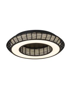 Πλαφονιέρα Οροφής Paper Fest Μαύρο 58xH11,5cm Led max 64w 2400lm CCT 3000-6000K Dimmable by Remote Control Sun Light ZEUS-60-BK 