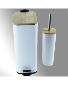 Σετ Κάδος 7lt Softe Close & Πιγκάλ Μπαμπού-Λευκό  SL1061 San Lorentzo 110102Β