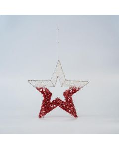 ΑΣΤΕΡΙ ΚΡΕΜΑΣΤΟ, ΠΛΕΓΜΑ, ΛΕΥΚΟ-ΚΟΚΚΙΝΟ, 25cm Eurolamp 600-45633
