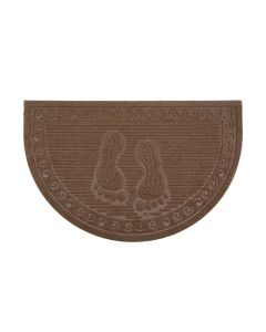 Πατάκι Εισόδου Καφέ Ημικυκλικό 40x60cm Μοκέτα με Λάστιχο San Lorentzo Feet  7280BROWN