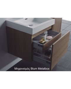 Έπιπλο Μπάνιου 60 εκ.-Νιπτήρα Blum Metalbox System, Χρώμα Cherry ECO-60A FT21.060.003BRC 