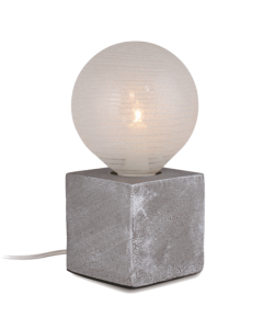 Φωτιστικό Επιτραπέζιο Βάση Μπετού Γκρι 10*10*10 cm 1*Ε27 με Φις, Καλώδιο 1,8 m & Διακοπτάκι  Enjoy Concrete Cube EL327107