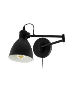 Eglo San Peri Κλασικό Φωτιστικό Τοίχου με Ντουί E27 σε Μαύρο Χρώμα Πλάτους 30cm 97886