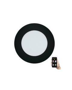 Στρογγυλό Χωνευτό Μαύρο 11,7cm LED Panel 5,4w 2700-6500K 700lm Τηλεχειριστήριο Eglo Fueva 900106