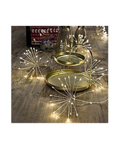 ΜΠΟΥΚΕΤΑΚΙΑ 120 MINI LED, ΜΠΑΤΑΡΙΑΣ, ΜΕ ΧΡΟΝΟΔΙΑΚΟΠΤΗ, 6 ΜΠΟΥΚΕΤΑ x 20 LED, ΑΣΗΜΙ ΧΑΛΚΟΣ, ΘΕΡΜΟ ΛΕΥΚΟ LED, ΑΠΟΣΤΑΣΗ ΜΠΟΥΚΕΤΩΝ  30cm, ΠΡΟΕΚΤΑΣΗ ΠΑΡΟΧΗΣ 50cm, IP44 Eurolamp 600-11459