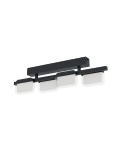 Eglo Ervidel Μοντέρνα Μεταλλική Πλαφονιέρα Οροφής με Ενσωματωμένο LED σε Μαύρο χρώμα 62.5cm 98874