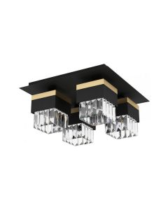 Eglo Barrancas Μοντέρνα Μεταλλική Πλαφονιέρα Οροφής με Ντουί E14 σε Μαύρο χρώμα 38cm 900302