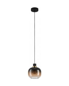 Κρεμαστό Φωτιστικό Μαύρο Μονόφωτο 19xH110cm 1xE27 Eglo Oilella 99614