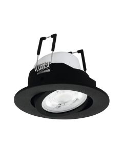 Eglo Saliceto Στρογγυλό Μεταλλικό Χωνευτό Σποτ με Ενσωματωμένο LED και Θερμό Λευκό Φως σε Μαύρο χρώμα 8.8x8.8cm 99669