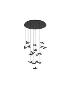 Κρεμαστό Φωτιστικό Led D78xH220cm Μαύρα Πουλιά Eglo Paratebueno 390352