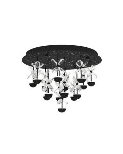 Φωτιστικό Οροφής 50xH36,5cm Μαύρο με Κρύσταλλα LED 15x1,8w 3000K Eglo Pianopoli 2 390275