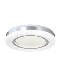 InLight Πλαφονιέρα οροφής LED 54W 3CCT από λευκό και ασημί ακρυλικό D:40cm 42016-B