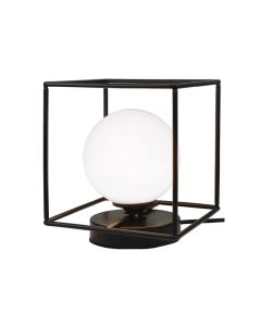InLight Επιτραπέζιο φωτιστικό σε μαύρη απόχρωση και λευκή οπαλίνα 1XG9 D:18cm 3018-BL