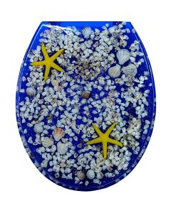 ΚΑΠΑΚΙ WC SEAHORSE SHELLS BLUE 36(π)x43(μ) San Lorentzo 8035