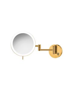 Επιτοίχιος Μεγεθυντικός Καθρέπτης x3 με Διπλό Βραχίονα Led 5 w 220-240V Gold 24K Led Cosmetic Mirrors MRLED-701-A05