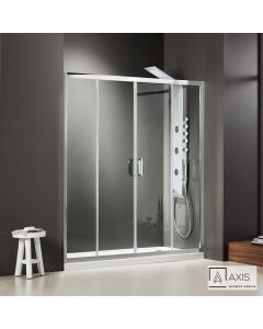 Πόρτα Ντουσιέρας 170 cm 2 Σταθερά + 2 Συρόμενα Axis Bath Slider Clean Glass SL2X170C-100