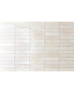 Πλακάκι Τοίχου Τουβλάκι 6*25 εκ. Πορσελανάτο Διπλής Υάλωσης Soho Ivory Super Glossy 