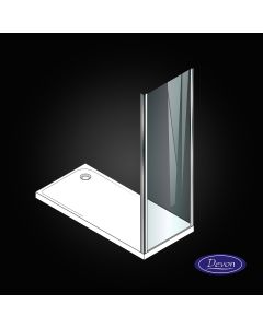 Πλαϊνό Σταθερό M80xY195cm Πόρτας Ντουσιέρας Προφίλ Mirror Finish 6mm Κρύσταλλο Clean Glass Devon Flow Side Panel SPF80C-100