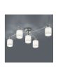 Φωτιστικό Οροφής Πεντάφωτο D75x44,2xY22cm 5xE14 Κορμός Νίκελ Ματ-Αμπαζούρ Λευκό Trio Lighting Garda 605400501