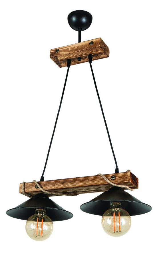 PDT 2060-2 ΡΑΓΑ ΞΥΛΙΝΗ ΜΕ ΚΑΜΠΑΝΑ ΚΑΠΕΛΟ 2xΕ-27 ARlight 0103454