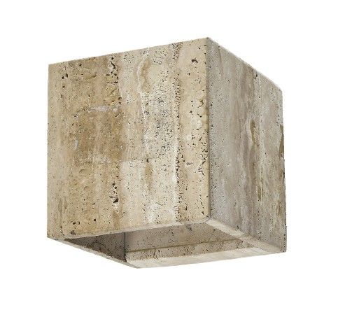 InLight Επιτοίχιο φωτιστικό γκρι από travertine marble 1XG9 D:12 x 12cm 43064